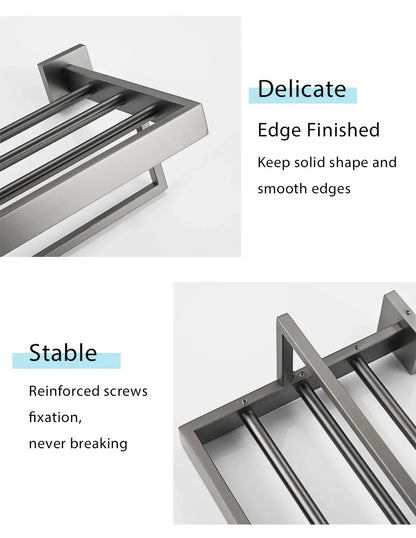 Gunmetal Stainless Steel Bathroom Accessorie Hardware Towel Rack