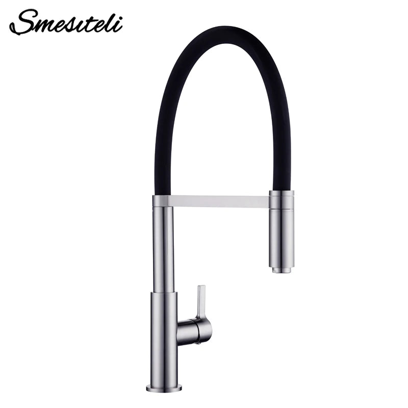 Smesiteli Faucets Round Matte Black Brass Handle Hole