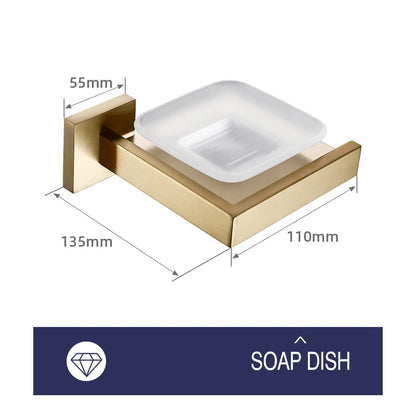 Brushed Gold Bathroom Toilet Brush Holder Toilet Paper