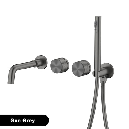 Luxury Brass Brushed Gold Wall Mounted Bathroom Faucet
