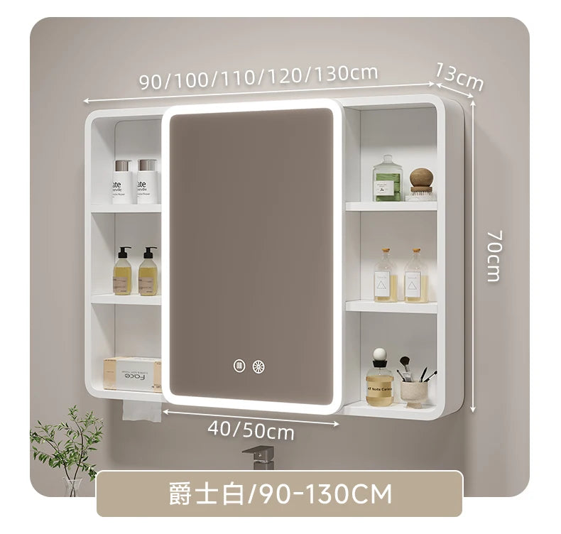 Smart Corner Round Space Aluminum Mirror Cabinet Wall