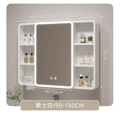 Smart Corner Round Space Aluminum Mirror Cabinet Wall