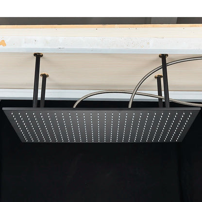 40 80cm High Pressure Led Shower Head Black