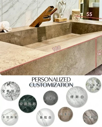 Any Size Custom Medieval Style Marble Sink Bathroom