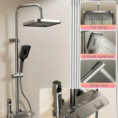 Gray Bathroom Shower Piano Key Abs Anti-Rust Shower
