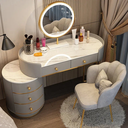 Pink White Vanity Table Women Luxury Nail European