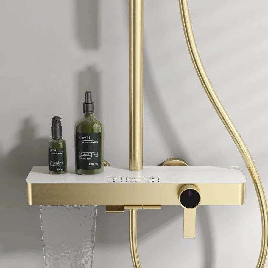 Cold Bathroom Shower System Sprinkler Brushed Rose Gold