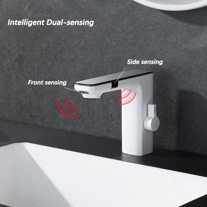 Smart Display Bathroom Basin Faucet Touchless Cold Water