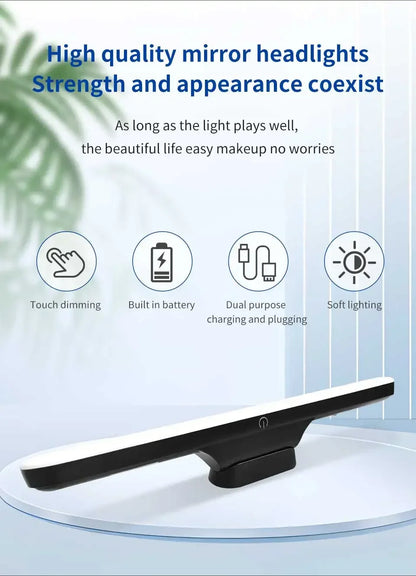Led Makeup Mirror Light Rechargeable Stepless Dimming Magnetic
