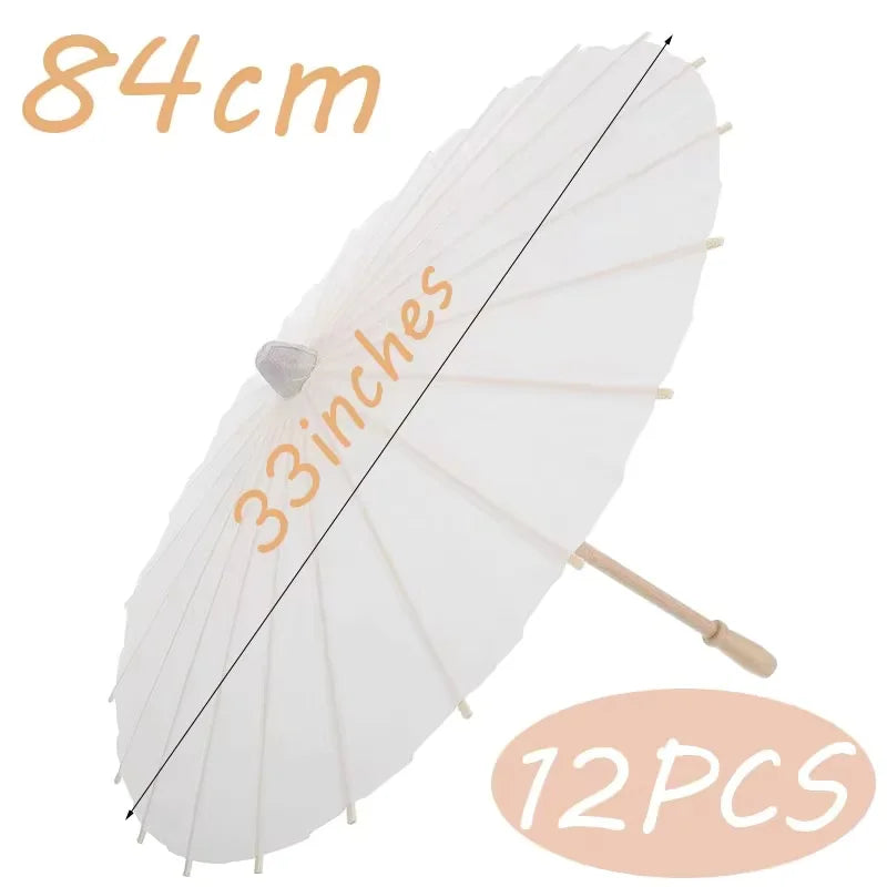 8/12/24/36/50pcs 60/84cm White Paper Umbrellas Wedding Paper