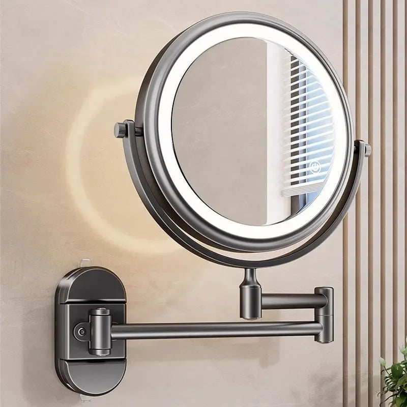 Rotatable Led Light Suction Cup Makeup Wall Mirror