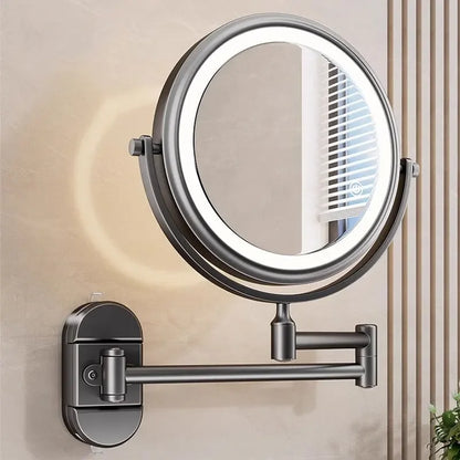 Rotatable Led Light Suction Cup Makeup Wall Mirror