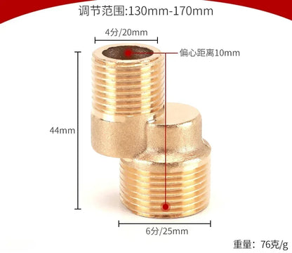 2pcs Brass Shower Faucet Shower Thickened Variable Diameter