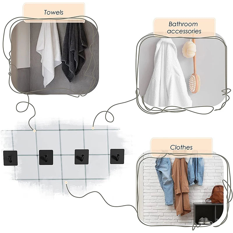 Aluminum Alloy Robe Hook Towel Hooks Self Adhesive