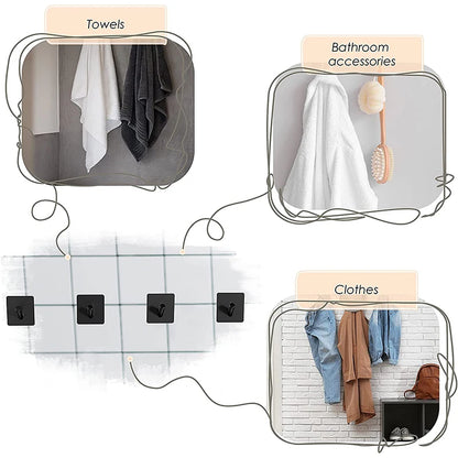Aluminum Alloy Robe Hook Towel Hooks Self Adhesive