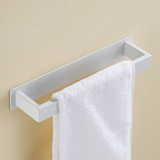 Self-Adhesive Bathroom Towel Rack Stainless Steel White Hand