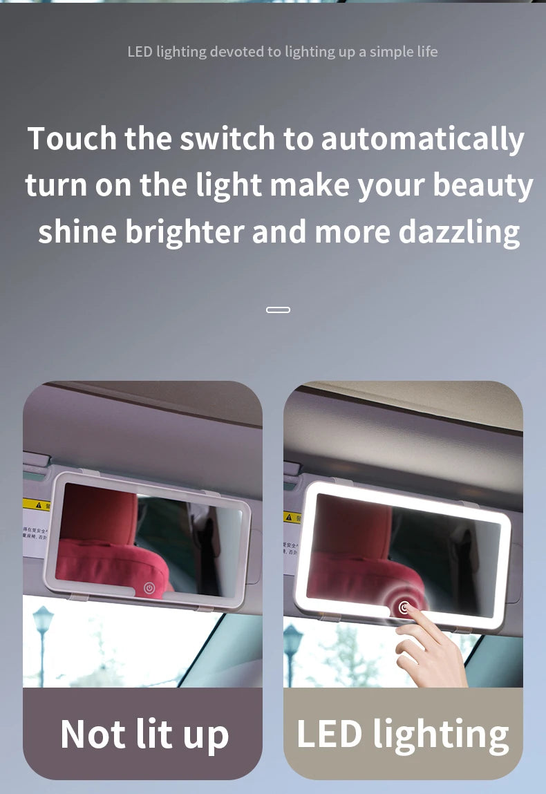 Universal Car Sun Visor Makeup Mirror Led Fill