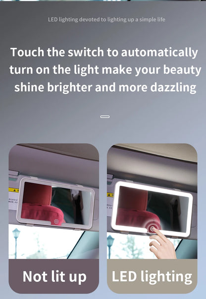 Universal Car Sun Visor Makeup Mirror Led Fill