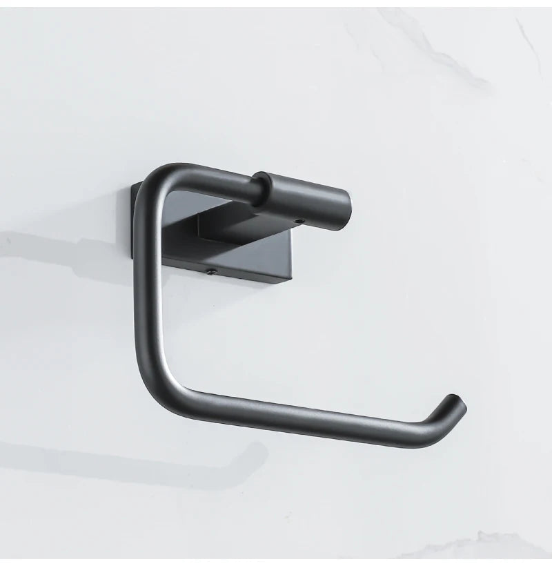 Black Stainless Steel Toilet Paper Holder Wall Mounted