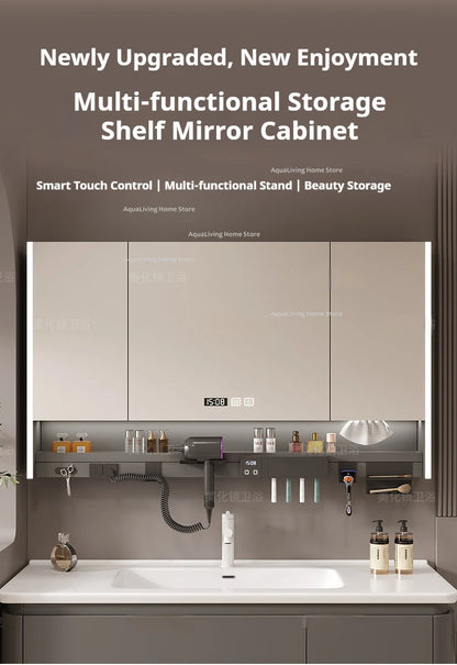 Modern Smart Bathroom Mirror Cabinet Wall-Mounted Vanity Mirror