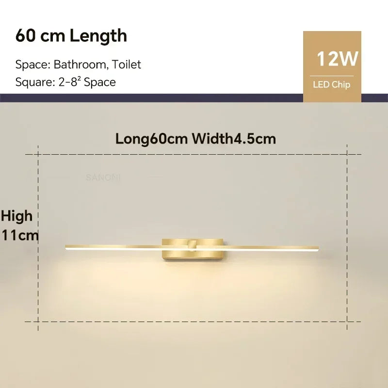 Modern Led Wall Lamp Bathroom Hardwares Sconce Three