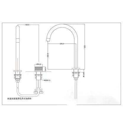 Two Holes Widerspread Brass Basin Faucet 360 Rotating