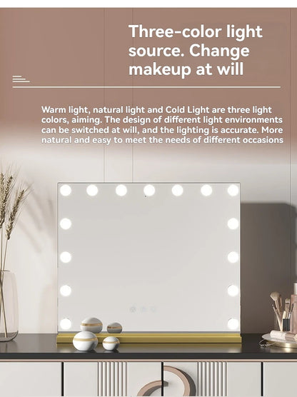 European Square Mirror Hollywood Makeup Mirror Light Bulb