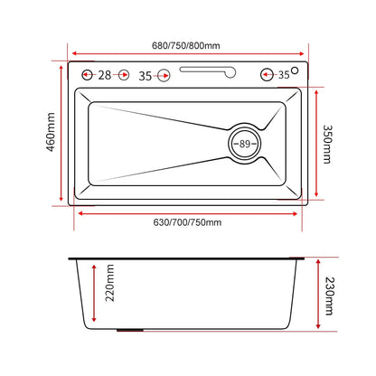 Nano Black Sink Large Slot Integrated Digital Display