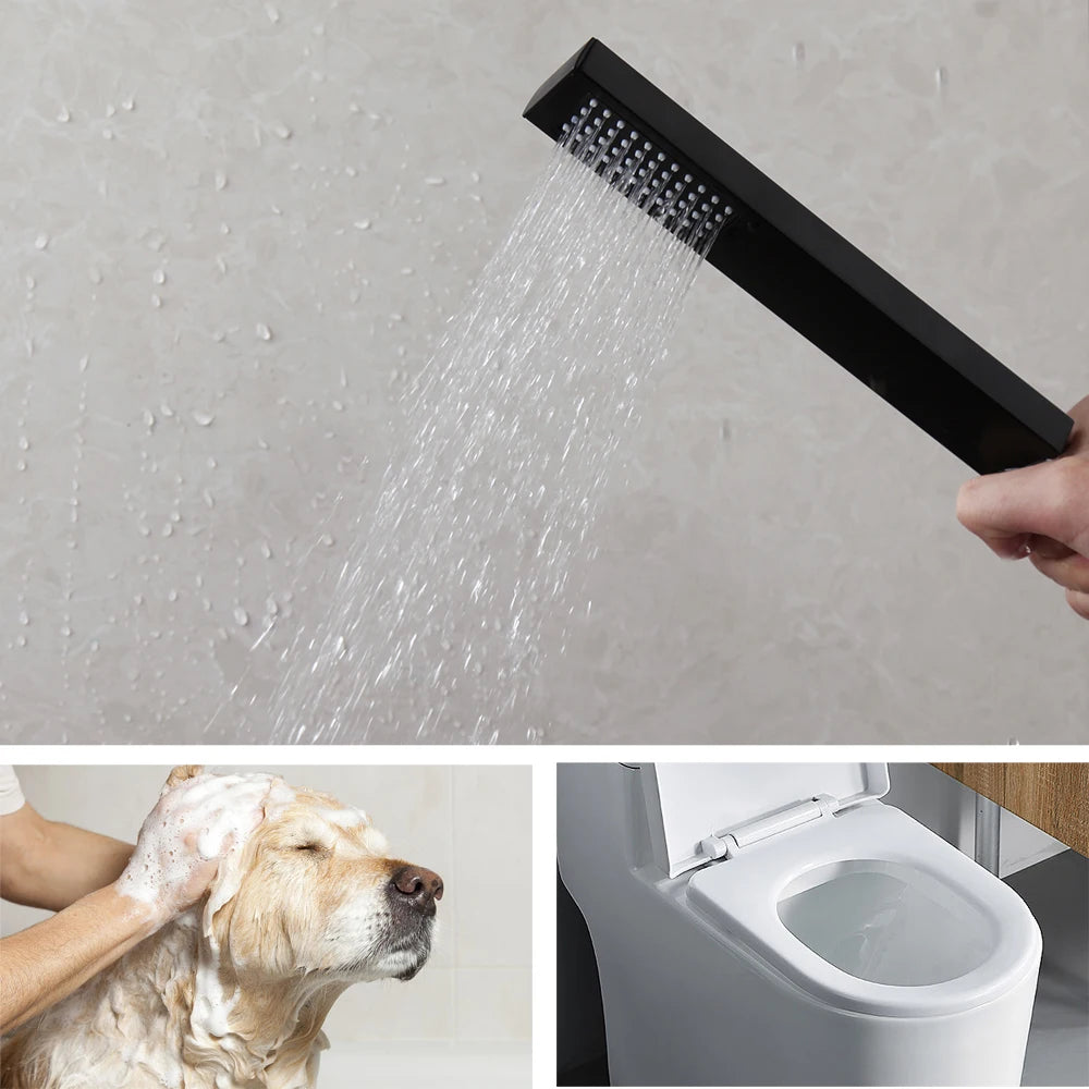 Kemaid Matte Black Rainfall Shower Faucet Systerm W/
