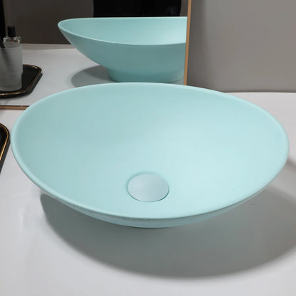 Zappo Oval Stone Resin Vessel Sink Small Black