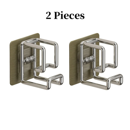 1/2/4/6pcs Stainless Steel Washbasin Hook Punch-Free Bathroom