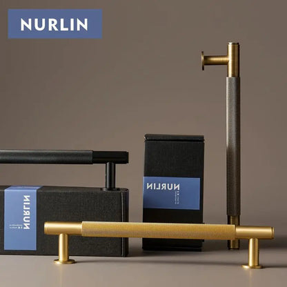 Nurlin Brass Door Double Sided Knurled Pull Bar