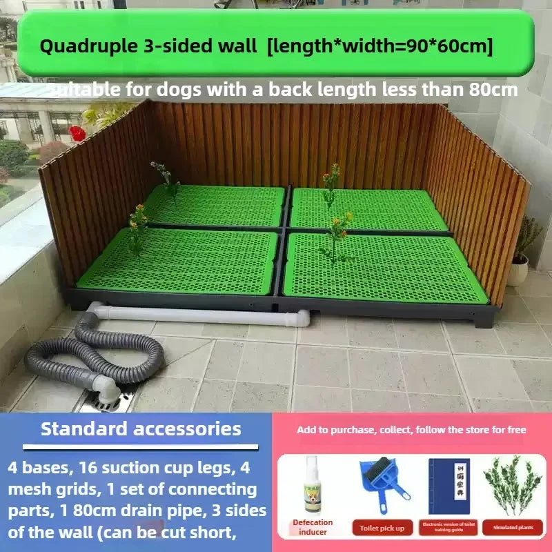 Flush Dog Toilet 28cm Enclosing Wall Large Dog