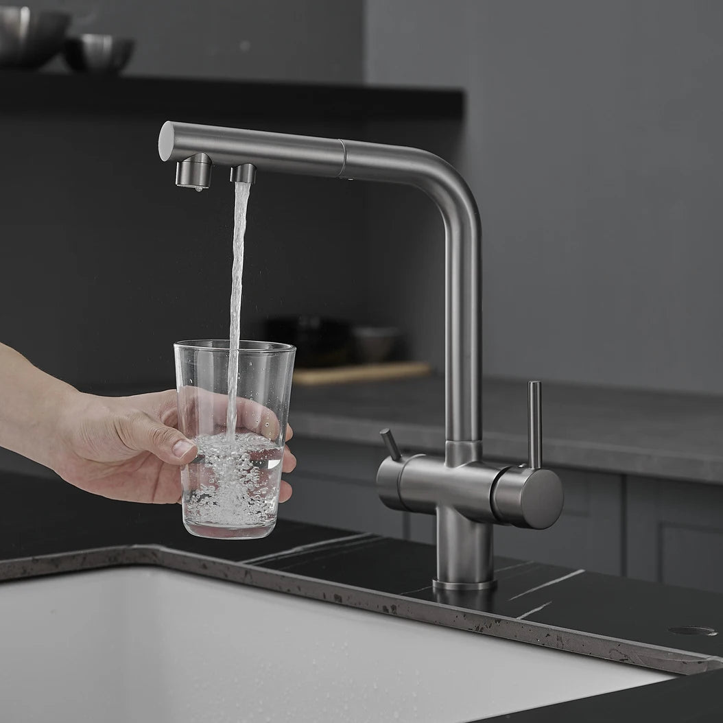 Brushed Gold Pull Out Filter Mixer Faucets Quality