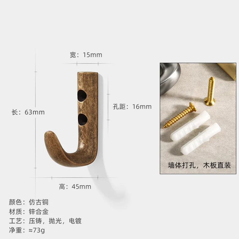 Yutoko Hook Moon Antique Wall Hanging Clothes Hook