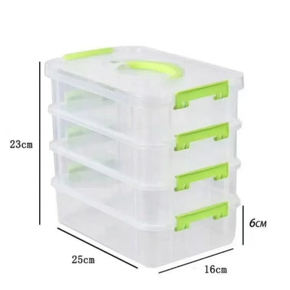 4-Layer Transparent Storage Box Stackable Sorting Box Building