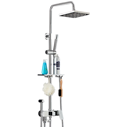 Bathroom Shower Black/Chrome Plated Circular Copper Pressure