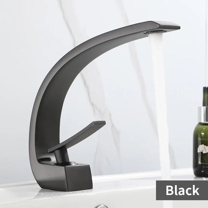 Basin Faucet Modern Bathroom Mixer Tap Black/Gold Wash
