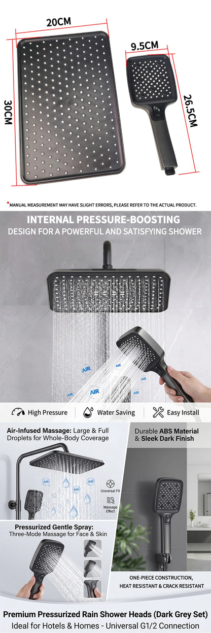 Air Boost High Pressure Large Overhead Rain Shower