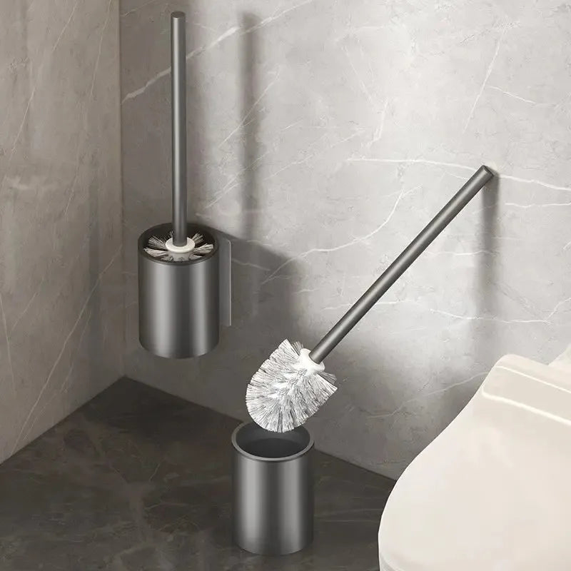 Bathroom Toilet Brush Holder Cleaning Space Aluminum Wall