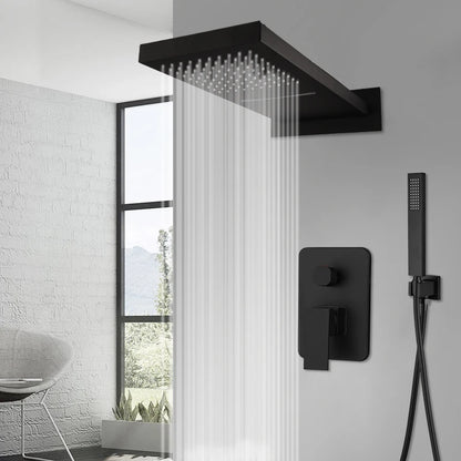 Kemaidi Matte Black Shower Faucet Rectangular Dual-Function