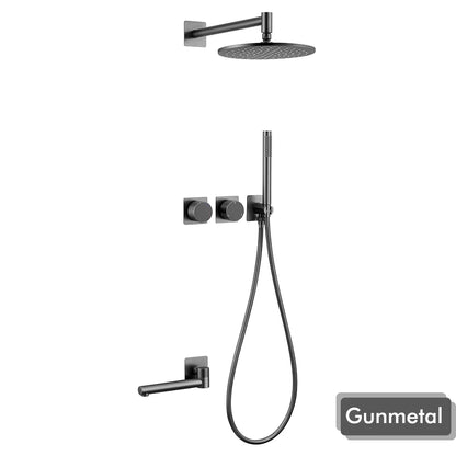 Gunmetal Shower Faucet Or Ways Concealed Box Bathroom