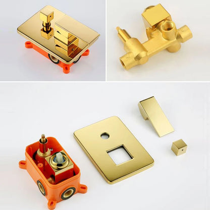 Bakala Black Golden Brass Shower Faucet Mixing Valve