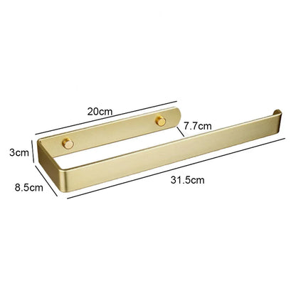 Towel Holder Bathroom Rack Bar Golden Roll Paper