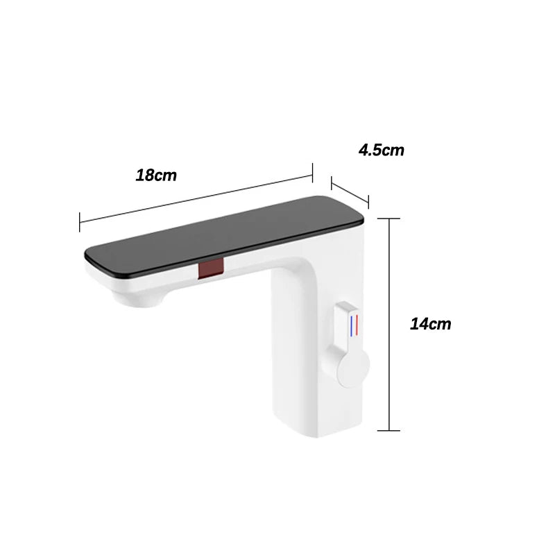 Smart Display Bathroom Basin Faucet Touchless Cold Water