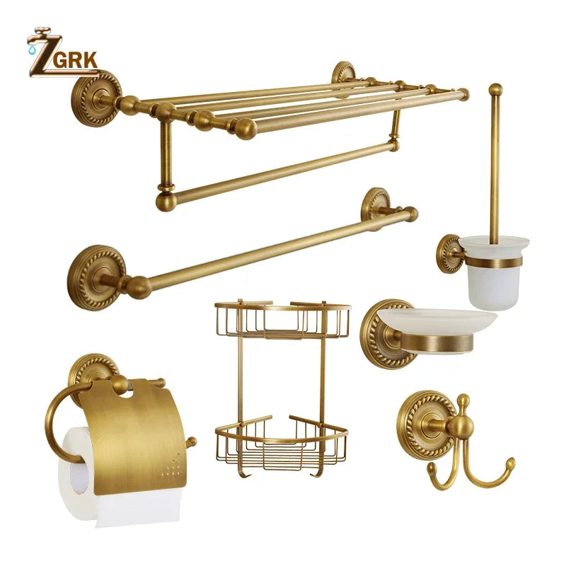 Solid Brass Bathroom Hardware Sets Antique Bronze Bath