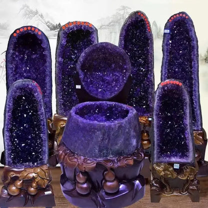 Natural Uruguay Amethyst Cave Purple Deode Ornaments Treasure