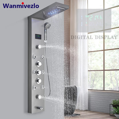 Led Light Bathroom Shower Faucet Led Rainfall Shower