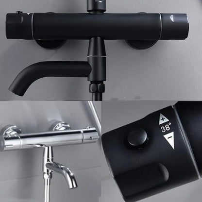Black Chrome Thermostatic Shower Faucets Valve Brass Bathroom