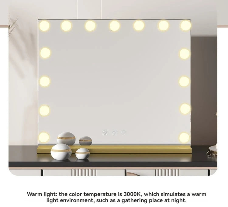 European Square Mirror Hollywood Makeup Mirror Light Bulb